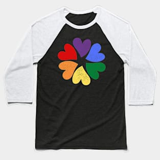 Rainbow Vintage Retro 80's Style Gay pride Baseball T-Shirt